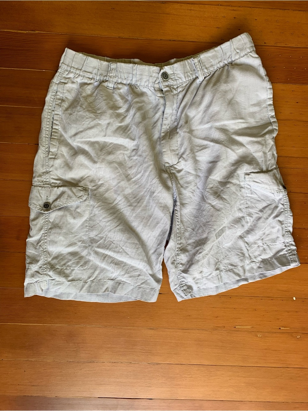 Caribbean Men's Light Blue Linen Cargo Shorts